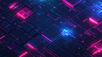 Obraz premium Abstract Neon Glowing Circuit Board Texture Digital Art Background