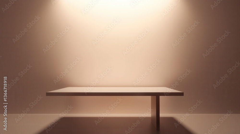 Poster a table is sitting in front of a wall