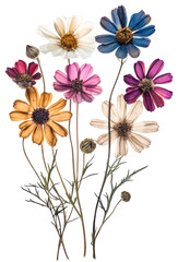PNG African daisy flowers pressed art.
