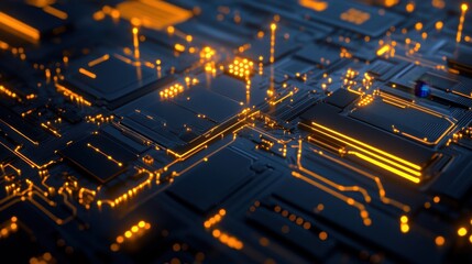 Fototapeta premium A glowing neural processor analyzing real-time deep learning patterns.