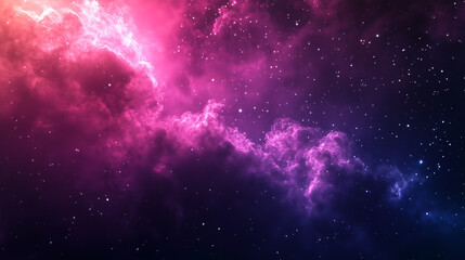 Fototapeta premium Cosmic Nebula Vibrant Pink and Purple Galactic Clouds