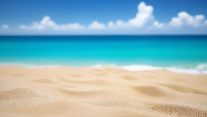 Obraz premium Serene Beach Landscape with Soft Sand and Clear Turquoise Water