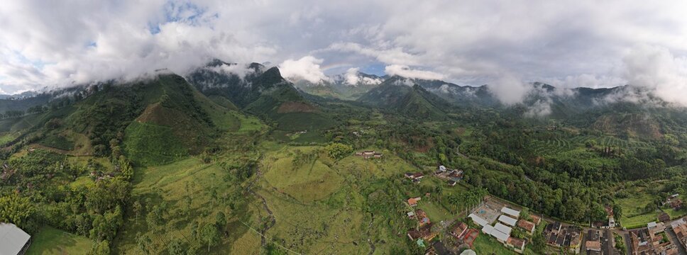 Farallones de Citara, aerial view drone 