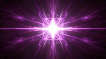 Fototapeta premium Purple Light Bursting From A Central Point Creating Geometric Designs