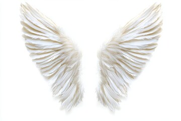 Feathered Angel Wings Isolated on Clean Background for Creative Design Use
