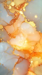 Abstract Ink Painting with Golden Accents Creating a Luxurious Texture