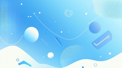 Abstract Geometric Background Design with Blue Shapes and Light Effects