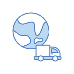 Global Delivery vector icon stock illustration