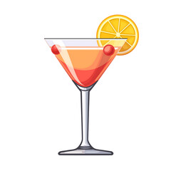 Vibrant Orange Lemon Martini Cocktail with Ripe Garnishing for a Refreshing Summer Party