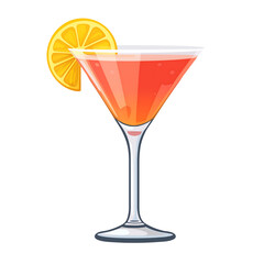Exotic Citrus Martini Cocktail: Vibrantly Fruity Refreshing Summer Drink with Orange Garnish