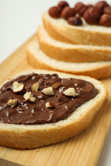 Bread with chocolate paste - tasty breakfast food