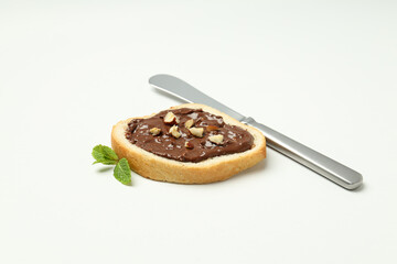 Bread with chocolate paste - tasty breakfast or morning food