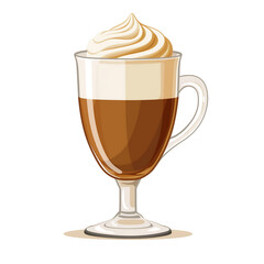 Indulgent Coffee Delight: Stylish Cappuccino with Whipped Cream and Sweetener in Elegant Drinkware - A Barista's Sweet Morning Beverage