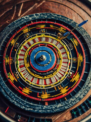 Naklejka premium Close-up of a dartboard’s electronic components