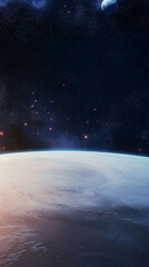 Earth-Space Orbital View: Exploring Celestial Bodies and Starry Skies in the Interstellar Universe