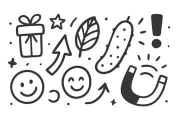 Fototapeta premium Hand-Drawn Doodle Set of Various Elements