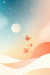 Obraz premium winter sunrise gradient watercolor texture