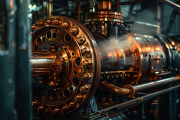 Fototapeta premium Precision engineering showcased in a steam turbine