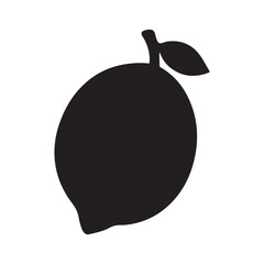 lemon fruit icon black silhouette vector design art illustration