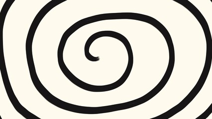 Abstract black curves and straight lines on white background. Наnd drawn