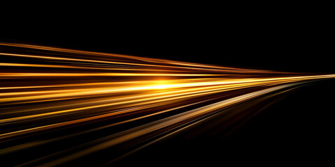 yellow gradient speed light motion blur effect on black background,blank gold speed glowing lines for design banner poster wallpaper with copy space