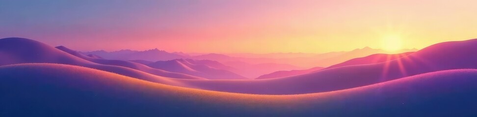 Fototapeta premium soft gradient rainbow background with gentle hills, sky, colors, sunset