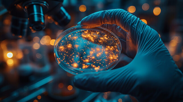 Scientist Examining Genetically Modified Bacteria &ndash; Biotechnology Research
