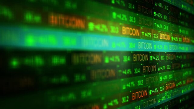 Bitcoin Stock Market Ticker Crypto World 1 - Positive Returns - Green Version 2