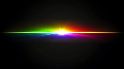 A colorful spectrum emanating light across a black background