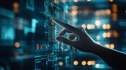 A cryptocurrency expert working on AI powered cross border payment solutions for digital currencies, futuristic finance center with live payment transaction feeds, High-tech style