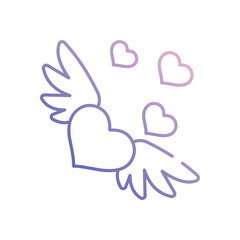 Heart Wings vector icon stock illustration