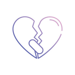 Broken Heart vector icon stock illustration