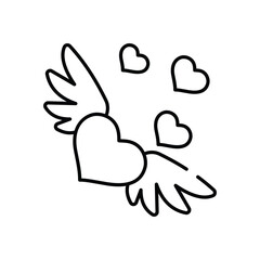 Heart Wings vector icon stock illustration