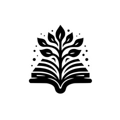 Knowledge Blossoms:  A Plant Growing from an Open Book