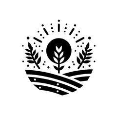 Sunlit Harvest: A Monochrome Field of Dreams