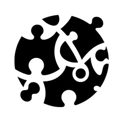 Global Teamwork: Interlocking Puzzle People