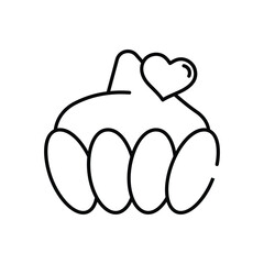 Cup Cake vector icon stock illustration