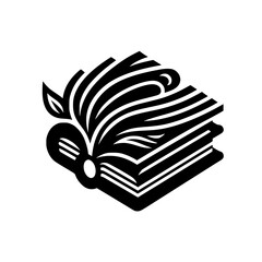 Vector Illustration: Flowing Book, Bow, Leaf
