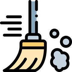 broom Illustration on a white background.