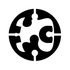 Interconnected Puzzle: Black & White Circular Design