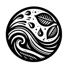 Black and White Harmony: Elements of Nature in a Circle