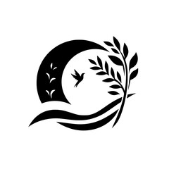 Silhouette: Peaceful Flight, Nature's Embrace