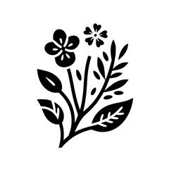 Minimalist Botanical Illustration: Black and White Floral Design