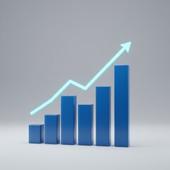 Financial Growth Chart with Blue Bars	