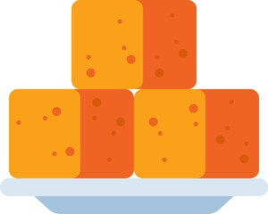 cornbread Illustration on a white background.