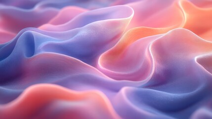 Obraz premium Layered pastel gradients with smooth curves for a soft artistic feel