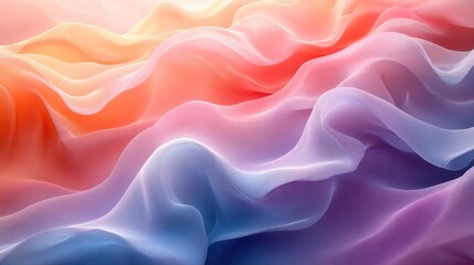 Obraz premium Layered pastel gradients with smooth curves for a soft artistic feel