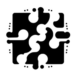 Abstract Puzzle: Black and White Geometric Composition