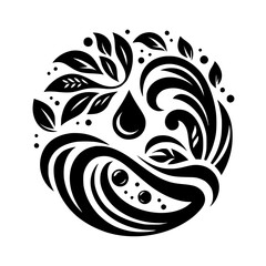 Black & White Harmony: Nature's Flowing Elements