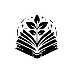 Book & Bloom: A Celestial Silhouette of Growth and Knowledge